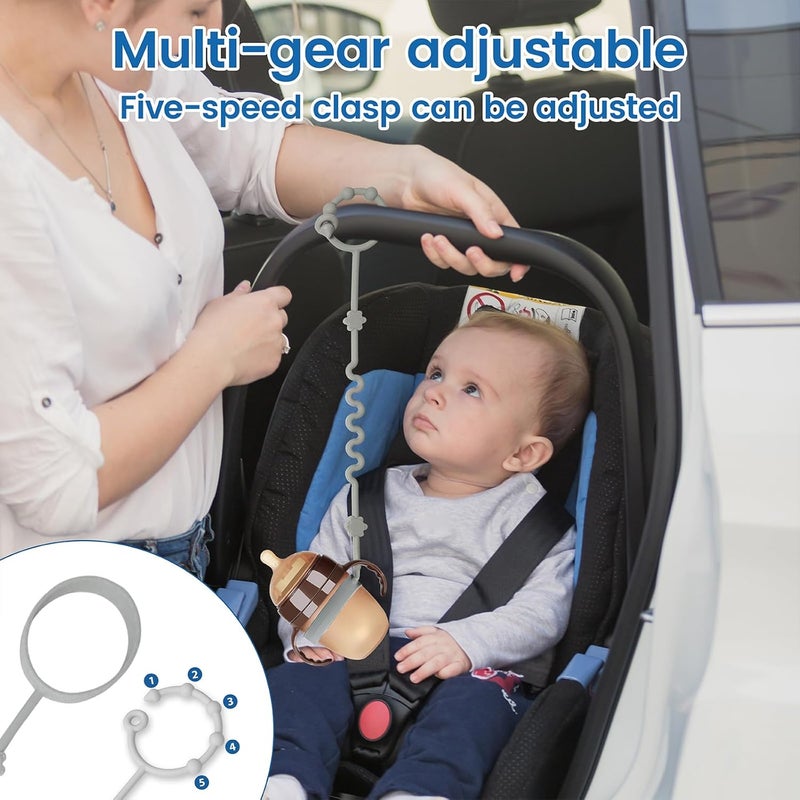 RTMOK (4Pcs) Sippy Cup Strap Keep Bottles and Sippy Cups Off The Floor, Sippy Cup Holder Strap Suitable for High Chairs, Strollers and Water Bottles- Dishwasher Safe - Image 4
